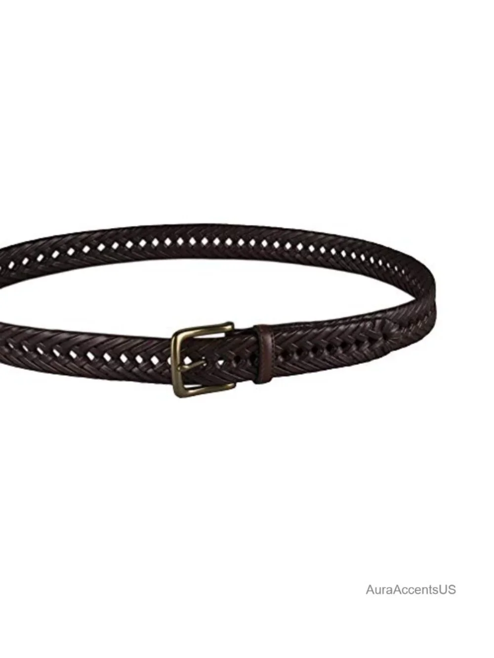 Tommy Hilfiger Men's Leather Braided Belt Fully Adjustable for Jeans Khakis